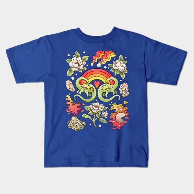 Love You Till Extinction | Dinosaur Science Fantasy Art Kids T-Shirt by OMEGAFAUNA